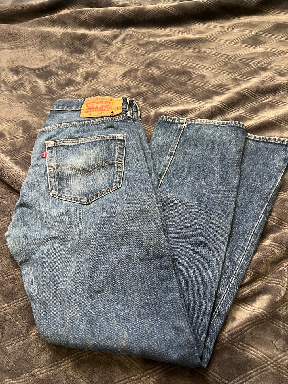 Levi's Men's Medium Blue Straight Jeans with Leather Patch